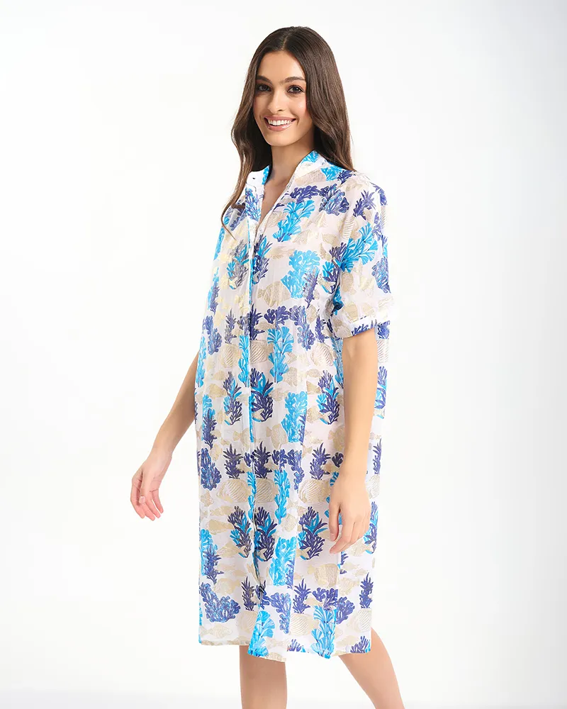 ΠΟΥΚΑΜΙΣΑ ΜΕ ΚΟΝΤΟ ΜΑΝΙΚΙ ΣΕ ΛΕΥΚΌ ΜΕ ΜΠΛΕ/ΧΡΥΣΑ ΣΧΕΔΙΑ ONE SIZE (100% COTTON) ΠΟΥΚΑΜΙΣΑ ΜΕ ΚΟΝΤΟ ΜΑΝΙΚΙ ΣΕ ΛΕΥΚΌ ΜΕ ΜΠΛΕ/ΧΡΥΣΑ ΣΧΕΔΙΑ ONE SIZE (100% COTTON)