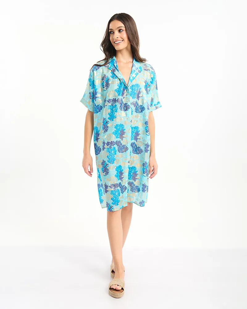 ΠΟΥΚΑΜΙΣΑ ΜΕ ΚΟΝΤΟ ΜΑΝΙΚΙ ΣΕ ΤΥΡΚΟΥΑΖ ΜΕ ΜΠΛΕ/ΧΡΥΣΑ ΣΧΕΔΙΑ ONE SIZE (100% COTTON) ΠΟΥΚΑΜΙΣΑ ΜΕ ΚΟΝΤΟ ΜΑΝΙΚΙ ΣΕ ΤΥΡΚΟΥΑΖ ΜΕ ΜΠΛΕ/ΧΡΥΣΑ ΣΧΕΔΙΑ ONE SIZE (100% COTTON)