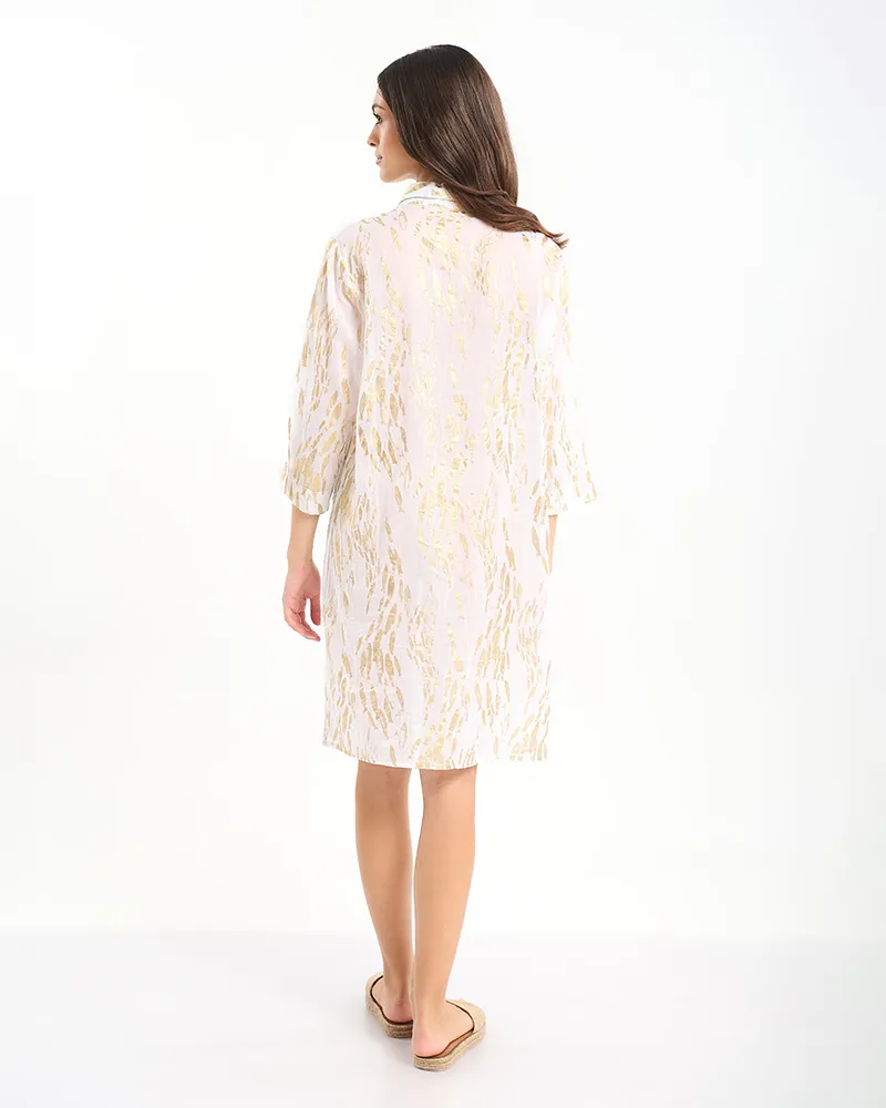 ΚΑΦΤΑΝΙ/ΠΟΥΚΑΜΙΣΑ ΣΕ ΛΕΥΚΟ ΜΕ ΧΡΥΣΕΣ ΛΕΠΤΟΜΕΡΕΙΕΣ ONE SIZE (100% COTTON)