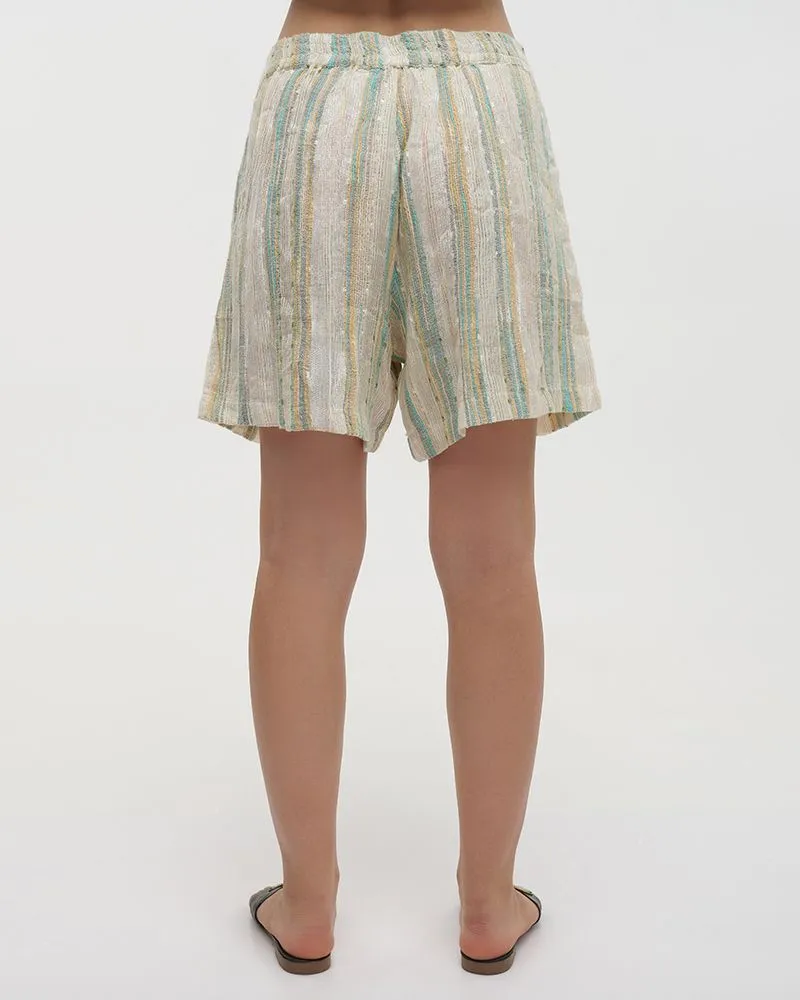 ΣΟΡΤΣΑΚΙ ΕΚΡΟΥ/ΤΥΡΚΟΥΑΖ ΜΕ LUREX ONE SIZE (95%VISCOSE 5%LUREX)