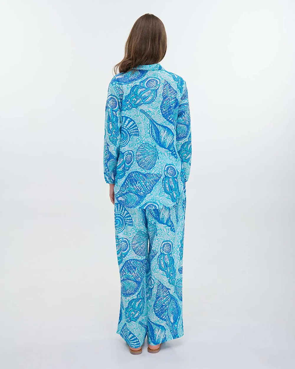 S/2 ΠΟΥΚΑΜΙΣΟ ΚΑΙ ΠΑΝΤΕΛΟΝΑ ΜΠΛΕ/ΤΥΡΚΟΥΑΖ ΜΕ ΚΟΧΥΛΙΑ ONE SIZE (100%COTTON)