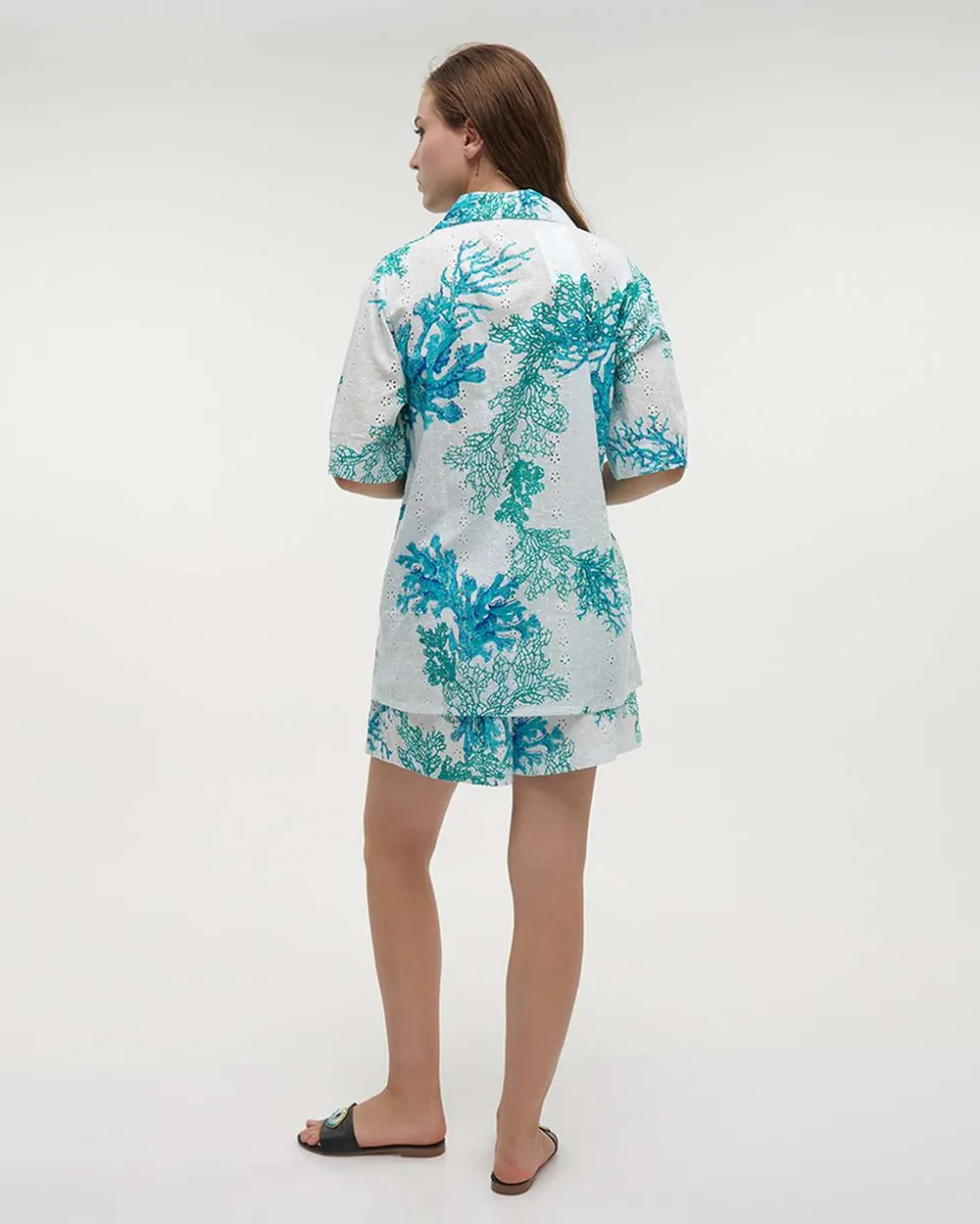 S/2 ΠΟΥΚΑΜΙΣΟ ΚΑΙ ΣΟΡΤΣΑΚΙ ΠΡΑΣΙΝΟ/ΤΥΡΚΟΥΑΖ ΜΕ ΚΟΡΑΛΙΑ ONE SIZE (100% COTTON)