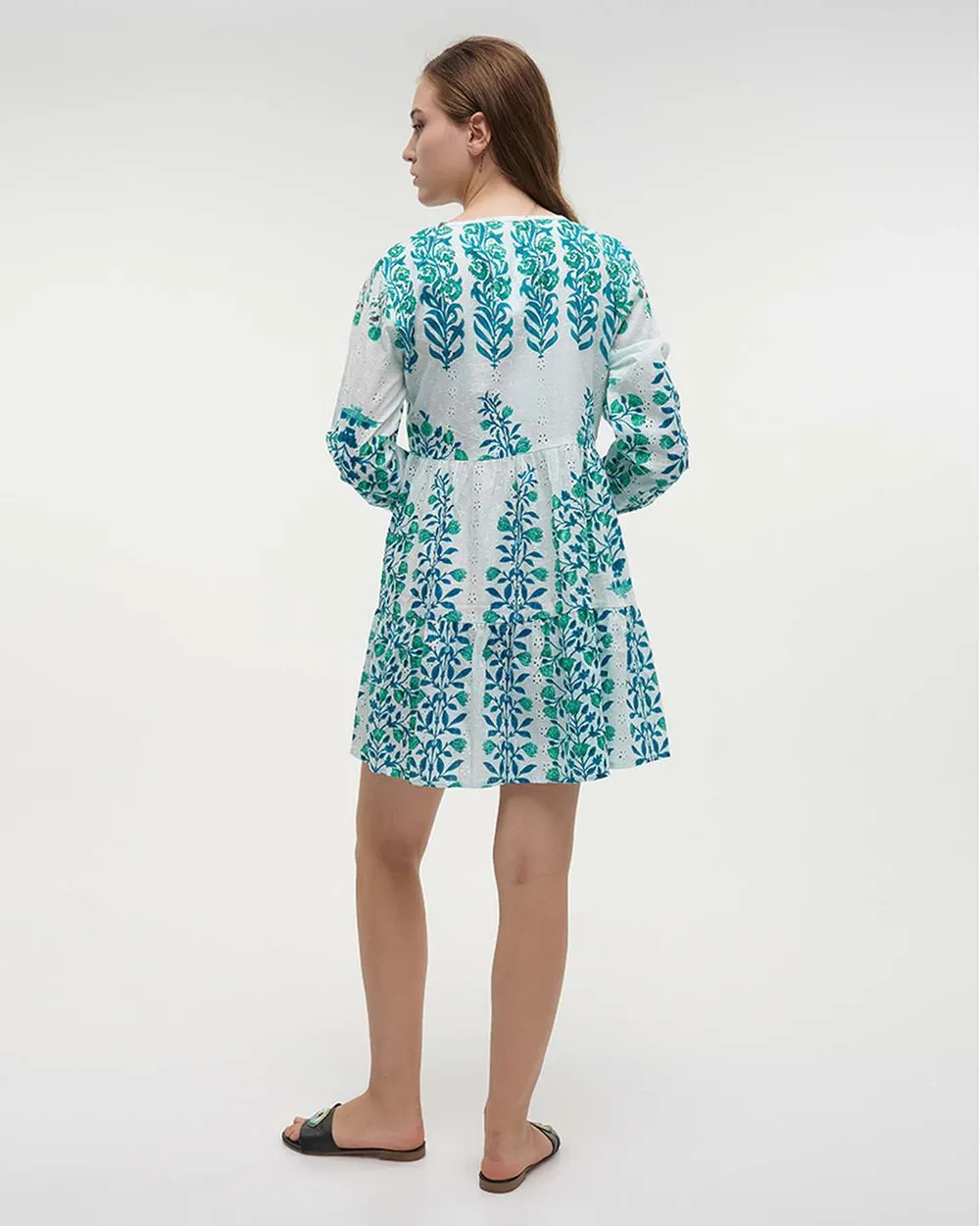 ΦΟΡΕΜΑ ΚΟΝΤΟ ΠΡΑΣΙΝΟ/ΤΥΡΚΟΥΑΖ ΜΕ ΚΟΡΑΛΙΑ ONE SIZE (100%COTTON)