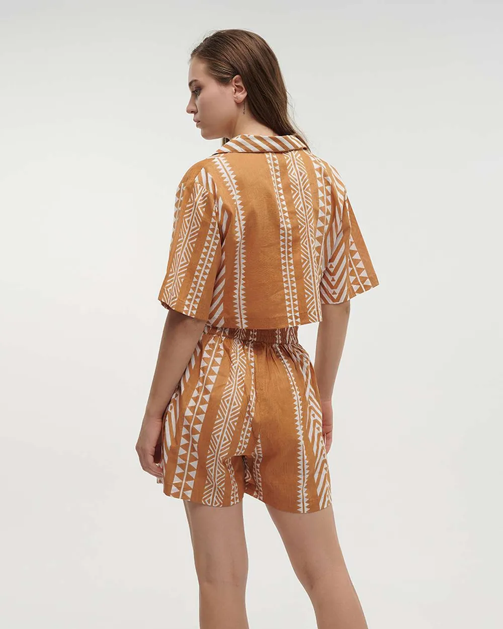 S/2 ΠΟΥΚΑΜΙΣΟ ΚΑΙ ΣΟΡΤΣΑΚΙ ΚΑΦΕ ΜΕ ΛΕΥΚΑ ΣΧΕΔΙΑ ONE SIZE (100%COTTON)