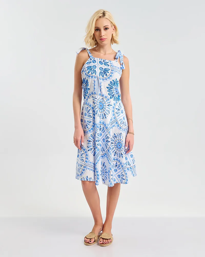 ΚΟΝΤΟ ΦΟΡΕΜΑ ΑΜΑΝΙΚΟ ΜΕ ΔΕΣΙΜΟ ΣΤΟΝ ΩΜΟ ΣΕ ΛΕΥΚΌ/ΓΑΛΑΖΙΟ ONE SIZE ( 100% COTTON)