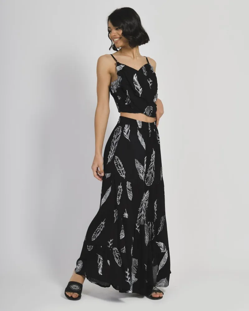 ΤΟΠ ΣΕ ΜΑΥΡΟ ΧΡΩΜΑ ΜΕ ΛΕΥΚΑ ΣΧΕΔΙΑ ONE SIZE (100%COTTON)