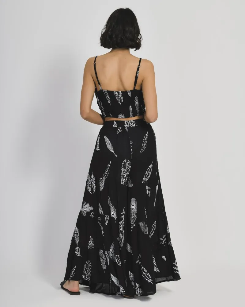 ΤΟΠ ΣΕ ΜΑΥΡΟ ΧΡΩΜΑ ΜΕ ΛΕΥΚΑ ΣΧΕΔΙΑ ONE SIZE (100%COTTON)