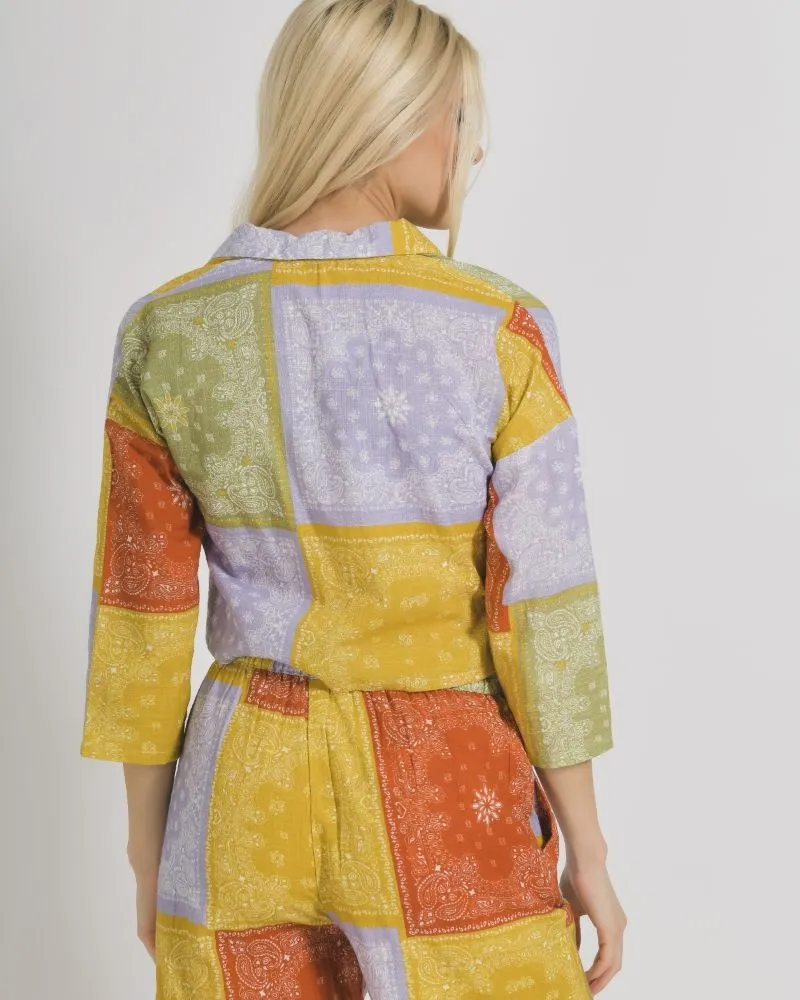 ΠΟΥΚΑΜΙΣΟ ΜΕ ΚΟΝΤΟ ΜΑΝΙΚΙ ΠΟΛΥΧΡΩΜΟ PATCHWORK ONE SIZE (100% COTTON) ΠΟΥΚΑΜΙΣΟ ΜΕ ΚΟΝΤΟ ΜΑΝΙΚΙ ΠΟΛΥΧΡΩΜΟ PATCHWORK ONE SIZE (100% COTTON)