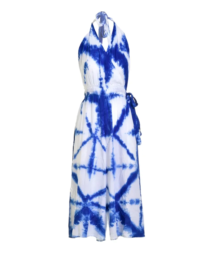 ΟΛΟΣΩΜΗ ΦΟΡΜΑ AMANIKΗ ΣΕ ΜΠΛΕ/ΛΕΥΚΟ ΧΡΩΜΑ TIE DYE ONE SIZE (100% RAYON)