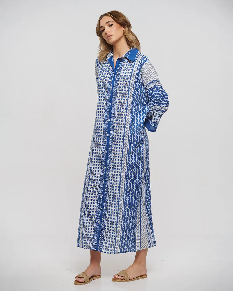 ΠΟΥΚΑΜΙΣΑ ΜΑΚΡΙΑ ΜΠΛΕ/ΛΕΥΚΟ ΜΕ ΣΧΕΔΙΑ ONE SIZE (100% COTTON) ΠΟΥΚΑΜΙΣΑ ΜΑΚΡΙΑ ΜΠΛΕ/ΛΕΥΚΟ ΜΕ ΣΧΕΔΙΑ ONE SIZE (100% COTTON)