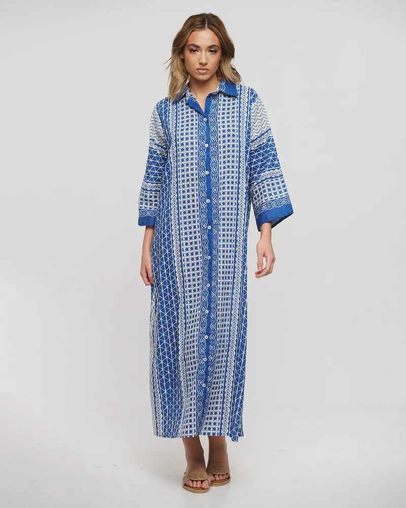 ΠΟΥΚΑΜΙΣΑ ΜΑΚΡΙΑ ΜΠΛΕ/ΛΕΥΚΟ ΜΕ ΣΧΕΔΙΑ ONE SIZE (100% COTTON) ΠΟΥΚΑΜΙΣΑ ΜΑΚΡΙΑ ΜΠΛΕ/ΛΕΥΚΟ ΜΕ ΣΧΕΔΙΑ ONE SIZE (100% COTTON)