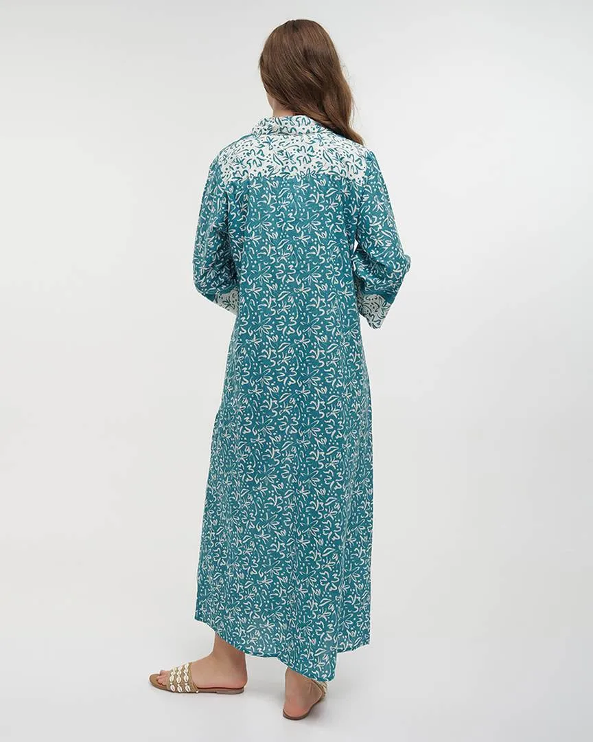 ΠΟΥΚΑΜΙΣΑ ΜΑΚΡIΑ ΠΡΑΣΙΝΗ/ΛΕΥΚΗ ONE SIZE (100% COTTON)