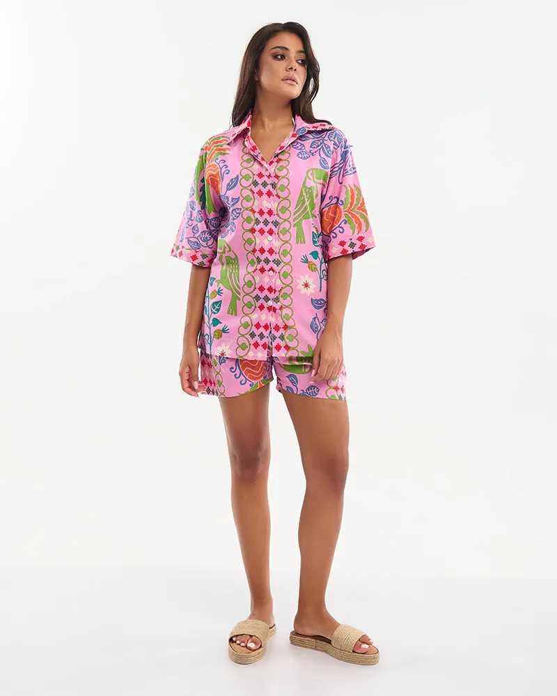 ΠΟΥΚΑΜΙΣΟ ΡΟΖ ΜΕ ΠΑΠΑΓΑΛΟΥΣ ONE SIZE ( 100% COTTON) ΠΟΥΚΑΜΙΣΟ ΡΟΖ ΜΕ ΠΑΠΑΓΑΛΟΥΣ ONE SIZE ( 100% COTTON)