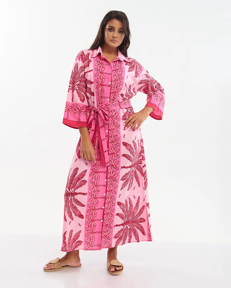 ΠΟΥΚΑΜΙΣΑ ΜΑΚΡΙΑ ΜΕ ΖΩΝΗ ΡΟΖ ΜΕ ΦΟΙΝΙΚΕΣ ONE SIZE (100% COTTON) ΠΟΥΚΑΜΙΣΑ ΜΑΚΡΙΑ ΜΕ ΖΩΝΗ ΡΟΖ ΜΕ ΦΟΙΝΙΚΕΣ ONE SIZE (100% COTTON)