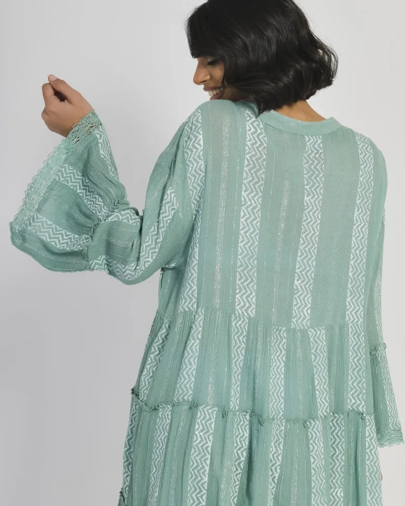 ΦΟΡΕΜΑ/ΚΑΦΤΑΝΙ ΠΡΑΣΙΝΟ ΜΕ ΛΕΥΚΑ ΣΧΕΔΙΑ ΚΑΙ LUREX ONE SIZE (100% VISCOSE)