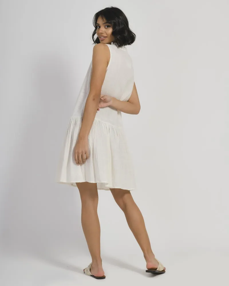 ΦΟΡΕΜΑ ΚΟΝΤΟ ΑΜΑΝΙΚΟ ΛΕΥΚΟ ΜΕ ΜΑΥΡΟ ΚΕΝΤΗΜΑ ΟNE SIZE (100% COTTON)