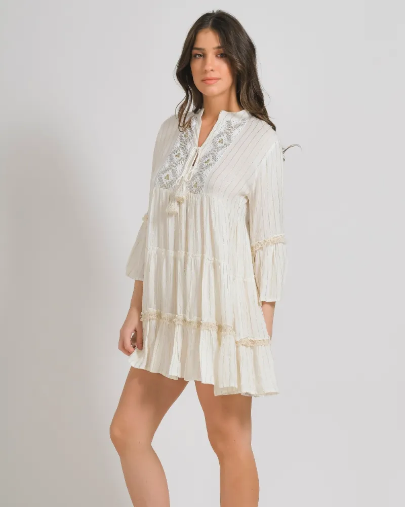 ΦΟΡΕΜΑ ΕΚΡΟΥ ΜΕ ΧΡΥΣΑ ΣΧΕΔΙΑ ΟΝΕ SIZE (100% VISCOSE)