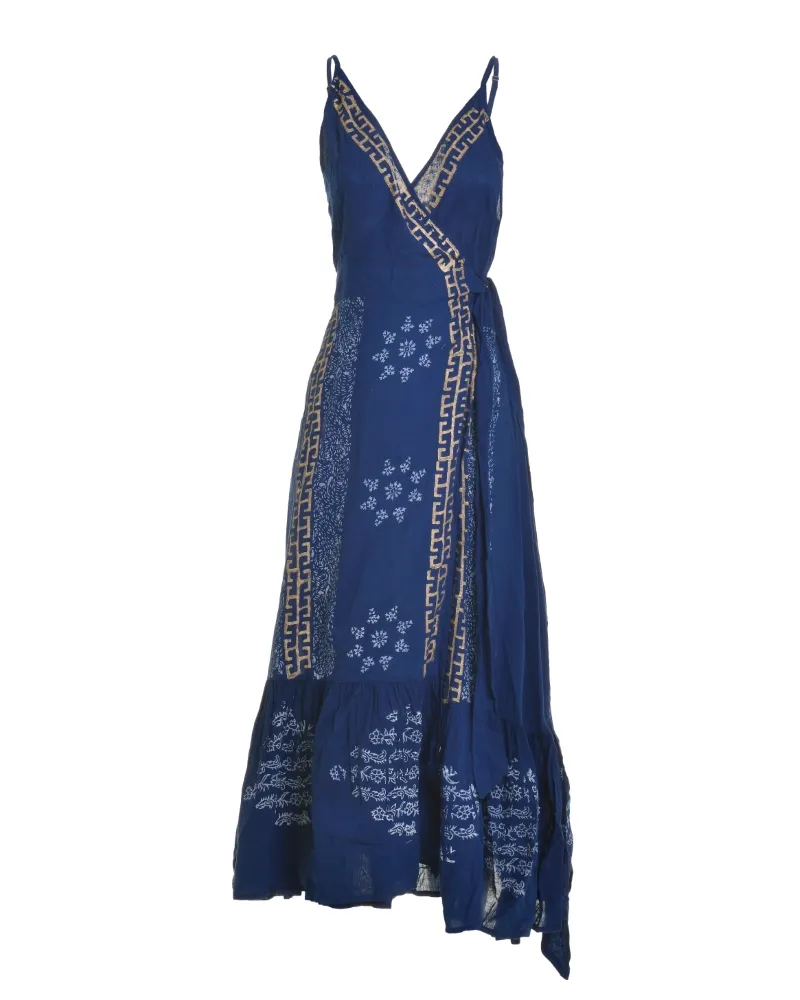 ΦΟΡΕΜΑ ΚΡΟΥΑΖE ΑΜΑΝΙΚΟ ΣΕ ΜΠΛΕ ΧΡΩΜΑ ΜΕ ΧΡΥΣΑ/ΛΕΥΚΑ ΣΧΕΔΙΑ ΟΝΕ SIZE (100% COTTON)