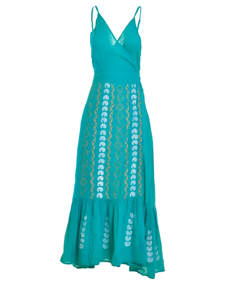 ΦΟΡΕΜΑ ΚΡΟΥΑΖE ΑΜΑΝΙΚΟ ΣΕ ΠΡΑΣΙΝΟ ΧΡΩΜΑ ΜΕ ΧΡΥΣΑ/ΛΕΥΚΑ ΣΧΕΔΙΑ ΟΝΕ SIZE (100% COTTON)