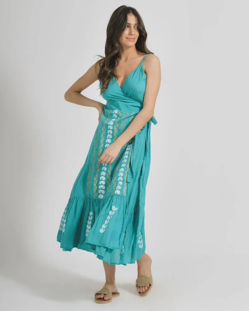 ΦΟΡΕΜΑ ΚΡΟΥΑΖE ΑΜΑΝΙΚΟ ΣΕ ΠΡΑΣΙΝΟ ΧΡΩΜΑ ΜΕ ΧΡΥΣΑ/ΛΕΥΚΑ ΣΧΕΔΙΑ ΟΝΕ SIZE (100% COTTON)