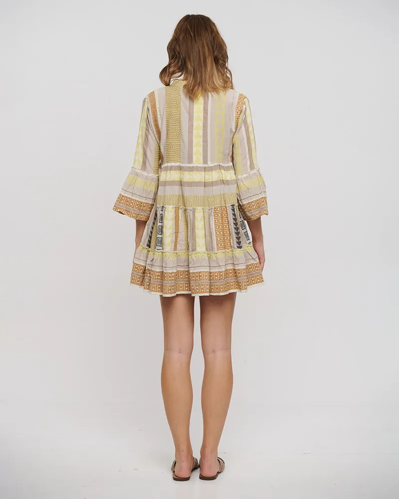 ΦΟΡΕΜΑ/ΚΑΦΤΑΝΙ ΚΟΝΤΟ ΜΠΕΖ/ΓΚΡΙ/ΚΙΤΡΙΝΟ ONE SIZE(100% COTTON)