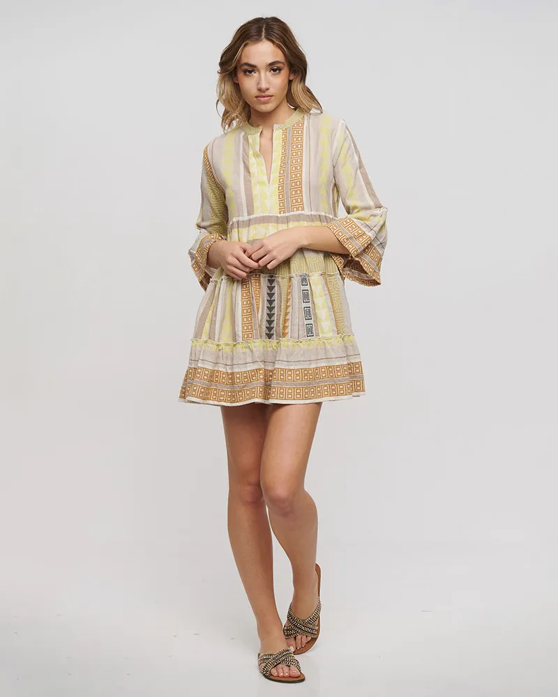 ΦΟΡΕΜΑ/ΚΑΦΤΑΝΙ ΚΟΝΤΟ ΜΠΕΖ/ΓΚΡΙ/ΚΙΤΡΙΝΟ ONE SIZE(100% COTTON)