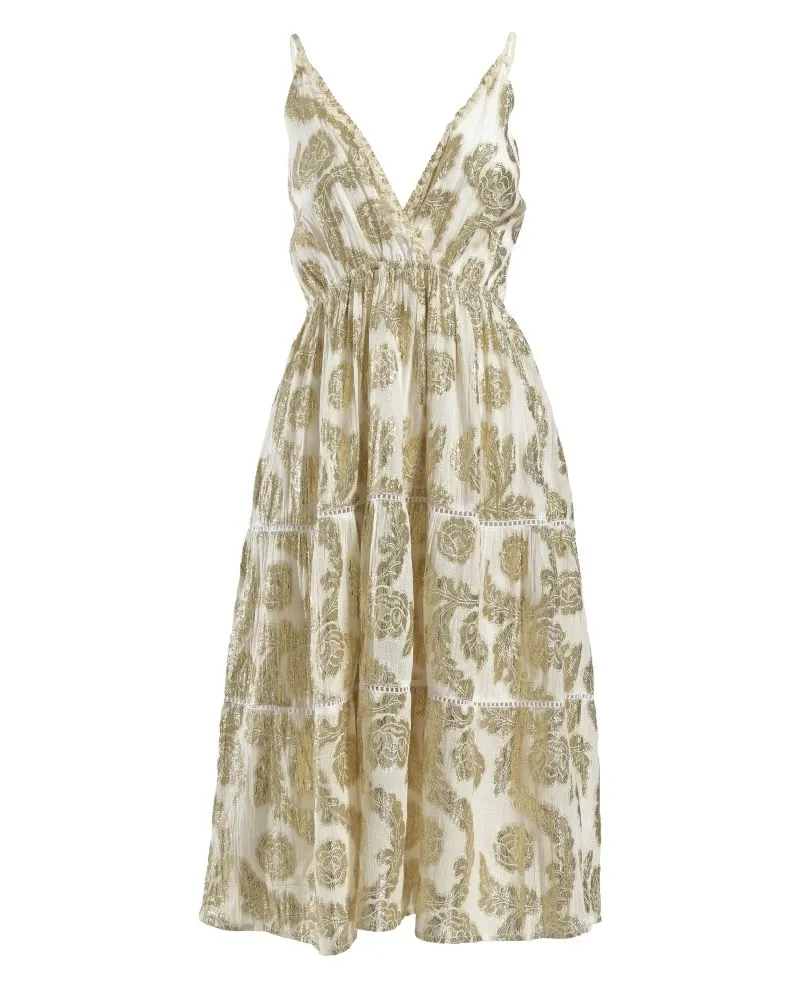 ΦΟΡΕΜΑ ΜΑΚΡΥ ΑΜΑΝΙΚΟ ΛΕΥΚΟ ΜΕ ΜΕΤΑΛΛΙΚΕΣ ΛΕΠΤΟΜΕΡΕΙΕΣ ONE SIZE (100% COTTON)