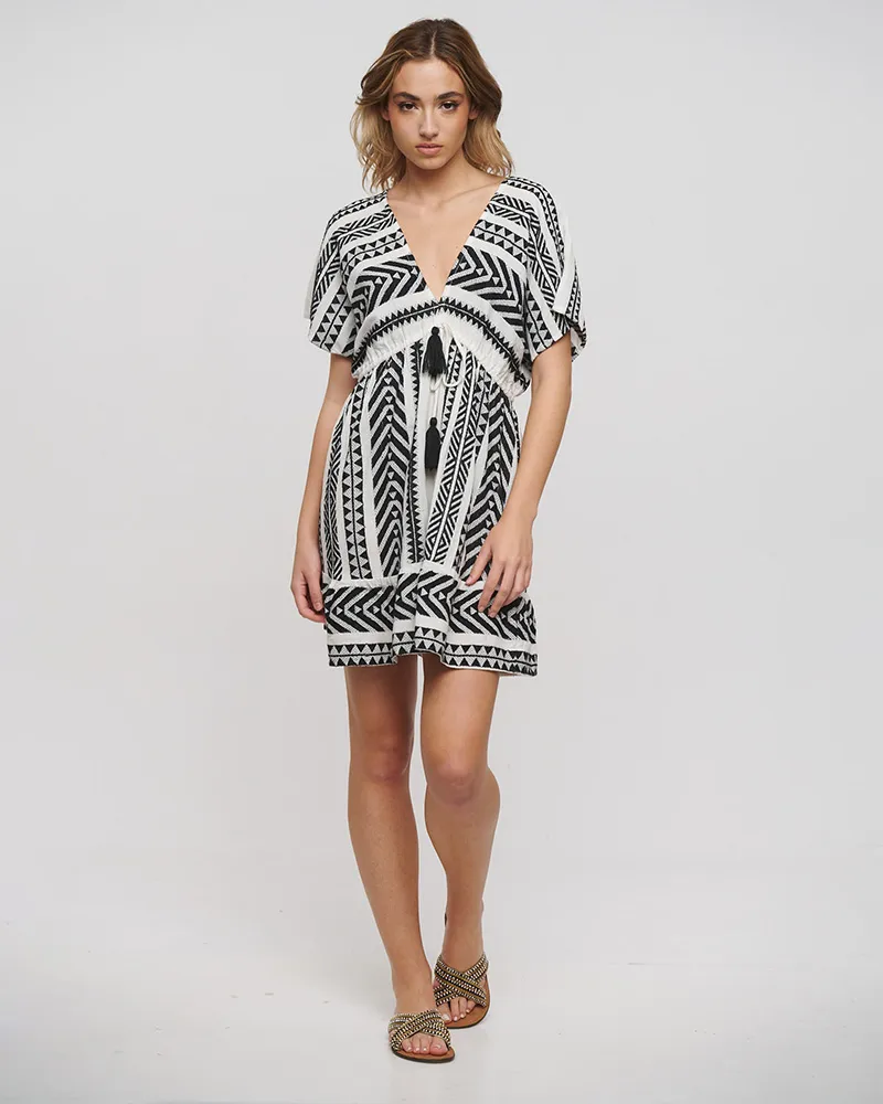 ΦΟΡΕΜΑ ΚΟΝΤΟ ΑΣΠΡΟΜΑΥΡΟ ONE SIZE(100% COTTON)