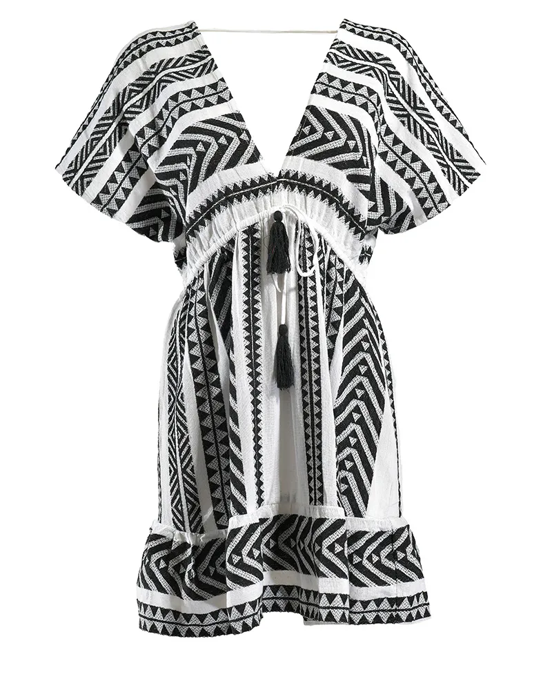 ΦΟΡΕΜΑ ΚΟΝΤΟ ΑΣΠΡΟΜΑΥΡΟ ONE SIZE(100% COTTON)