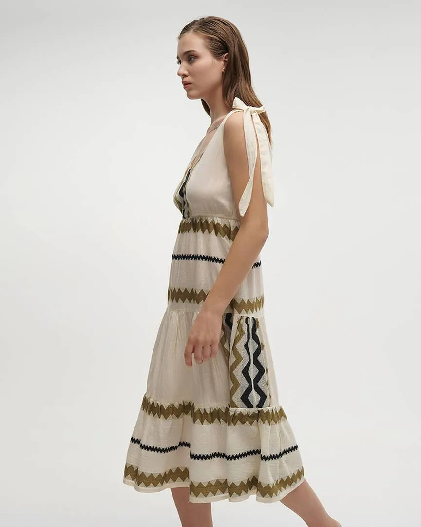 ΦΟΡΕΜΑ ΜΑΚΡΥ ΑΜΑΝΙΚΟ ΑΣΠΡΟ/ΜΠΛΕ/ΧΑΚΙ ONE SIZE (100% COTTON)