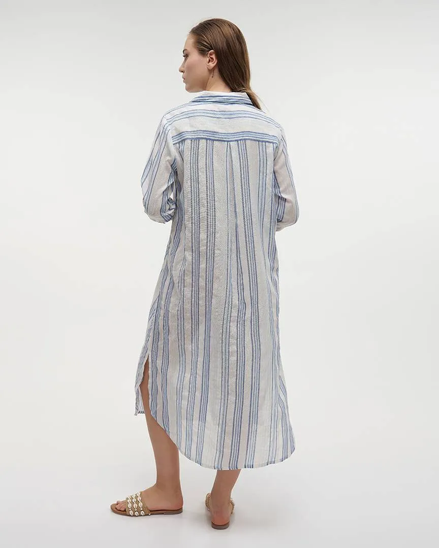 ΠΟΥΚΑΜΙΣΑ ΜΑΚΡΥΑ ΑΣΠΡΗ/ΓΑΛΑΖΙΑ ONE SIZE (100% COTTON) ΠΟΥΚΑΜΙΣΑ ΜΑΚΡΥΑ ΑΣΠΡΗ/ΓΑΛΑΖΙΑ ONE SIZE (100% COTTON)