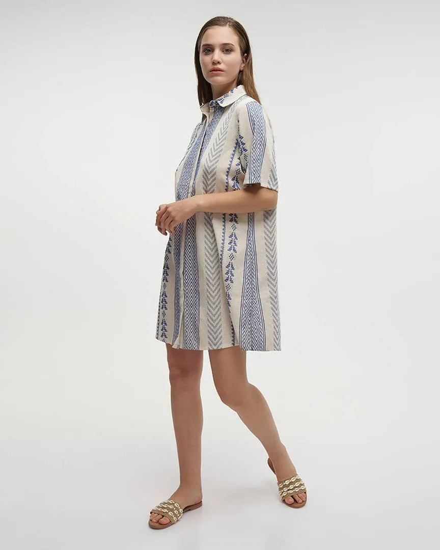 ΠΟΥΚΑΜΙΣΑ ΜΑΚΡΥΑ ΛΕΥΚΗ/ΜΠΛΕ ONE SIZE (100% COTTON)