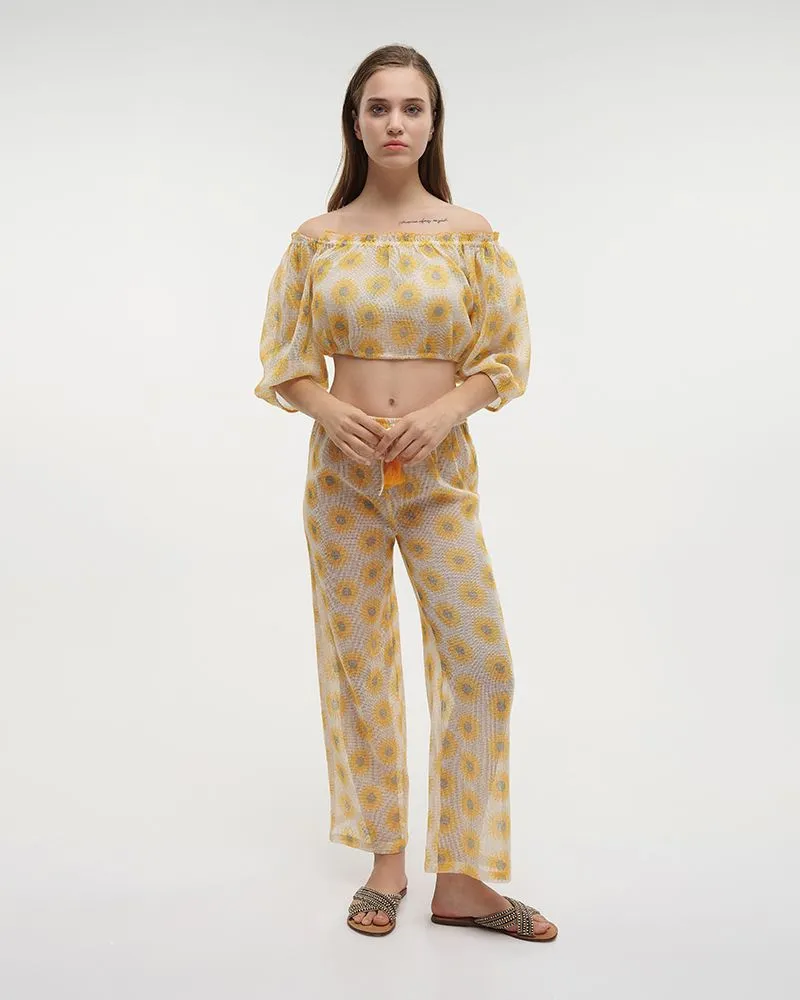 ΣΕΤ/2 ΠΑΝΤΕΛΟΝΑ ΚΑΙ ΤΟΠ ΔΙΑΤΡΗΤΑ ΣΕ ΛΕΥΚΟ/ΚΙΤΡΙΝΟ ΧΡΩΜΑ ΜΕ ΛΟΥΛΟΥΔΙΑ ONE SIZE (100% COTTON) ΣΕΤ/2 ΠΑΝΤΕΛΟΝΑ ΚΑΙ ΤΟΠ ΔΙΑΤΡΗΤΑ ΣΕ ΛΕΥΚΟ/ΚΙΤΡΙΝΟ ΧΡΩΜΑ ΜΕ ΛΟΥΛΟΥΔΙΑ ONE SIZE (100% COTTON)