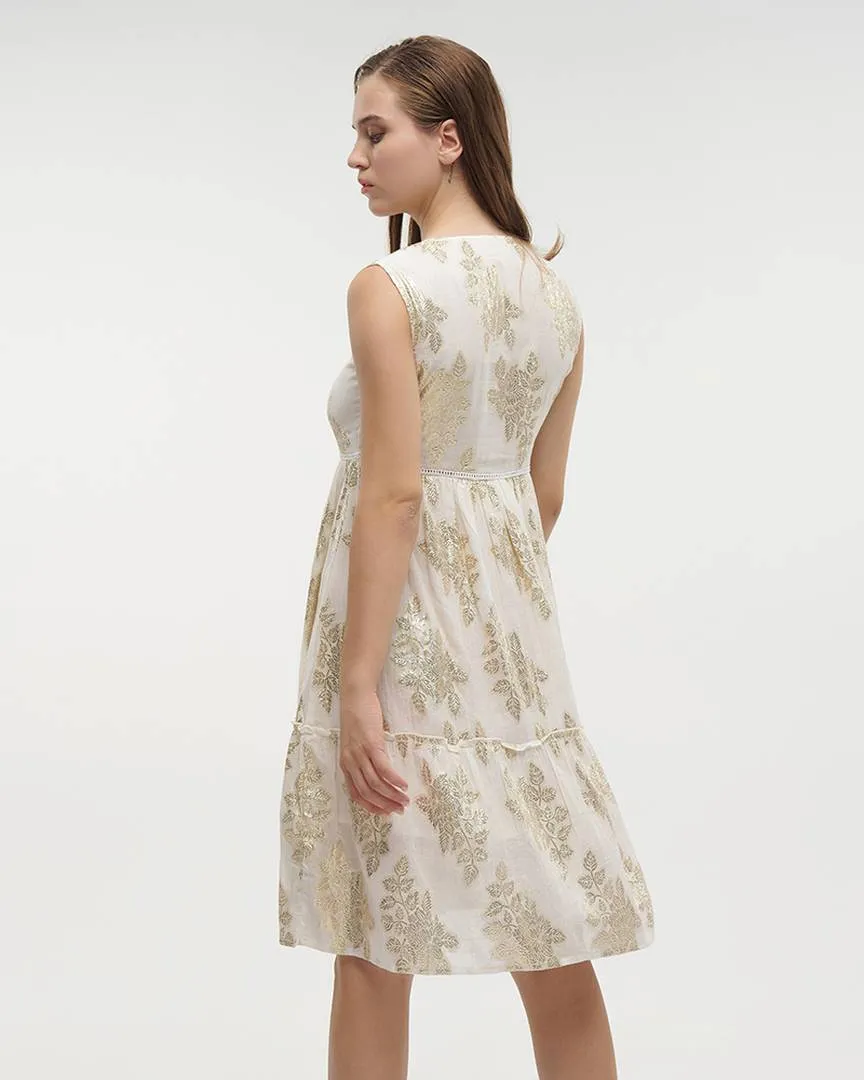 ΦΟΡΕΜΑ ΚΟΝΤΟ ΑΜΑΝΙΚΟ ΛΕΥΚΟ/ΧΡΥΣΟ ΜΕ ΣΧΕΔΙΑ ONE SIZE (100% COTTON) ΦΟΡΕΜΑ ΚΟΝΤΟ ΑΜΑΝΙΚΟ ΛΕΥΚΟ/ΧΡΥΣΟ ΜΕ ΣΧΕΔΙΑ ONE SIZE (100% COTTON)