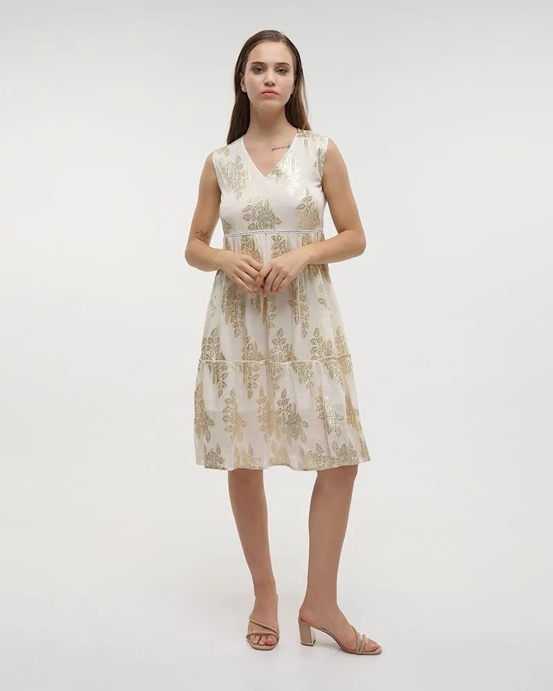 ΦΟΡΕΜΑ ΚΟΝΤΟ ΑΜΑΝΙΚΟ ΛΕΥΚΟ/ΧΡΥΣΟ ΜΕ ΣΧΕΔΙΑ ONE SIZE (100% COTTON) ΦΟΡΕΜΑ ΚΟΝΤΟ ΑΜΑΝΙΚΟ ΛΕΥΚΟ/ΧΡΥΣΟ ΜΕ ΣΧΕΔΙΑ ONE SIZE (100% COTTON)