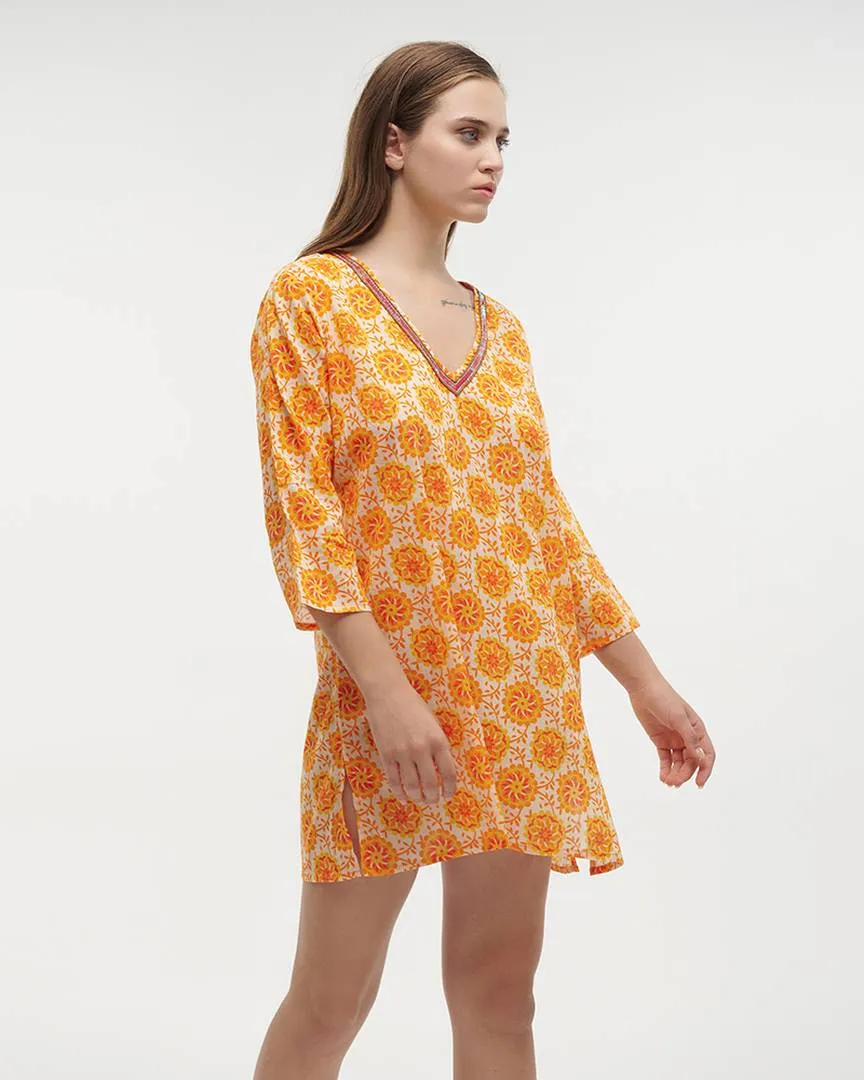 ΚΑΦΤΑΝΙ ΚΟΝΤΟ ΜΕ ΜΑΚΡΥ ΜΑΝΙΚΙ ΠΟΡΤΟΚΑΛΙ ONE SIZE (100% COTTON)