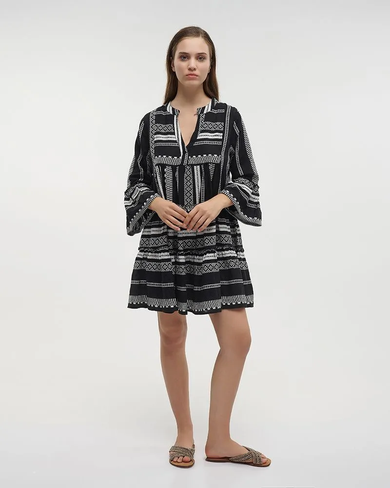 ΦΟΡΕΜΑ ΚΟΝΤΟ ΜΕ ΜΑΚΡΥ ΜΑΝΙΚΙ ΣΚΟΥΡΟ ΜΠΛΕ/ΛΕΥΚΟ ONE SIZE (100% COTTON) ΦΟΡΕΜΑ ΚΟΝΤΟ ΜΕ ΜΑΚΡΥ ΜΑΝΙΚΙ ΣΚΟΥΡΟ ΜΠΛΕ/ΛΕΥΚΟ ONE SIZE (100% COTTON)