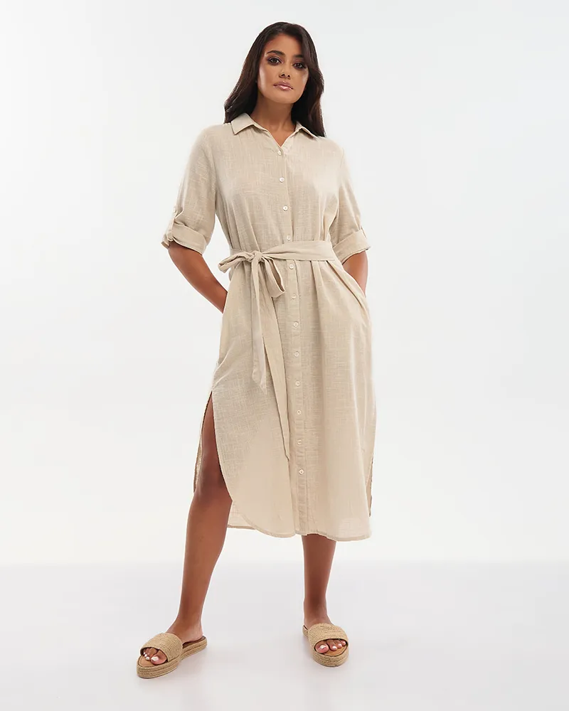 ΠΟΥΚΑΜΙΣΑ ΜΑΚΡΙΑ ΜΕ 3/4 ΜΑΝΙΚΙ ΚΑΙ ΖΩΝΗ ΜΠΕΖ S/M (100% COTTON SLUB) ΠΟΥΚΑΜΙΣΑ ΜΑΚΡΙΑ ΜΕ 3/4 ΜΑΝΙΚΙ ΚΑΙ ΖΩΝΗ ΜΠΕΖ S/M (100% COTTON SLUB)