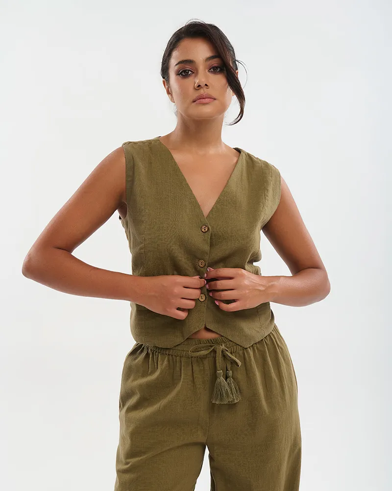 ΓΙΛΕΚΟ ΚΟΝΤΟ ΧΑΚΙ M/L (100% COTTON SLUB)