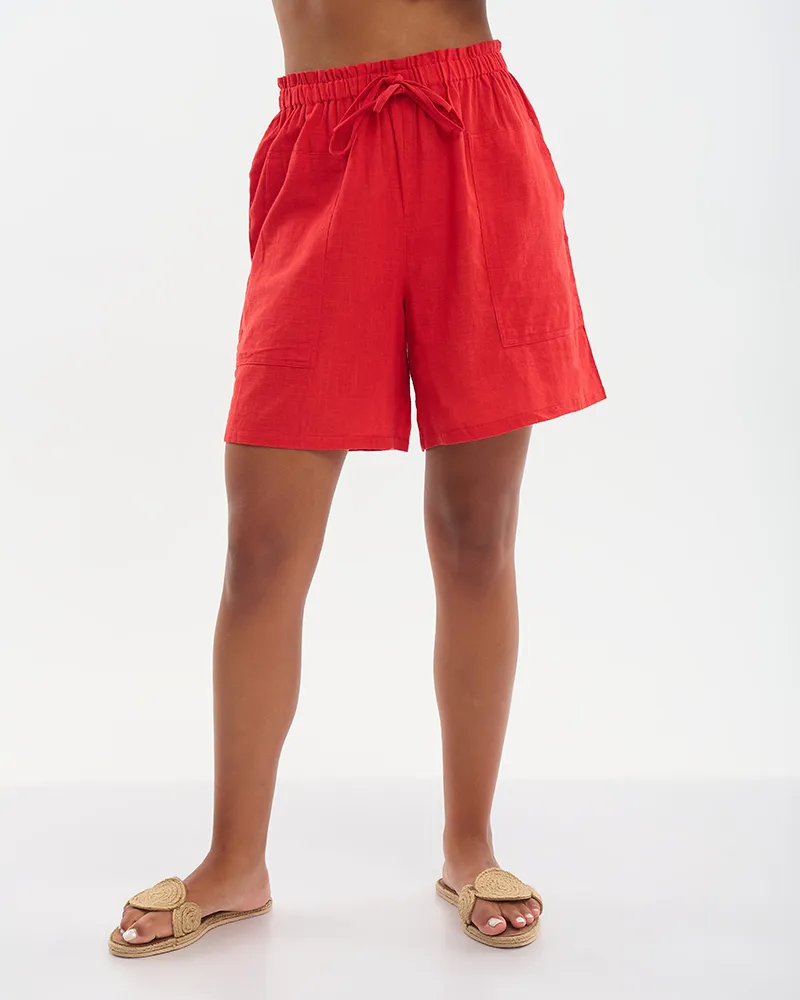 ΣΟΡΤΣΑΚΙ/ΒΕΡΜΟΥΔΑ ΚΟΚΚΙΝΗ ONE SIZE (100% COTTON SLUB)