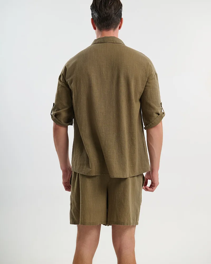 ΠΟΥΚΑΜΙΣΟ ΑΝΔΡΙΚΟ ΜΕ 3/4 ΜΑΝΙΚΙ ΧΑΚΙ S/M (100% COTTON SLUB) ΠΟΥΚΑΜΙΣΟ ΑΝΔΡΙΚΟ ΜΕ 3/4 ΜΑΝΙΚΙ ΧΑΚΙ S/M (100% COTTON SLUB)