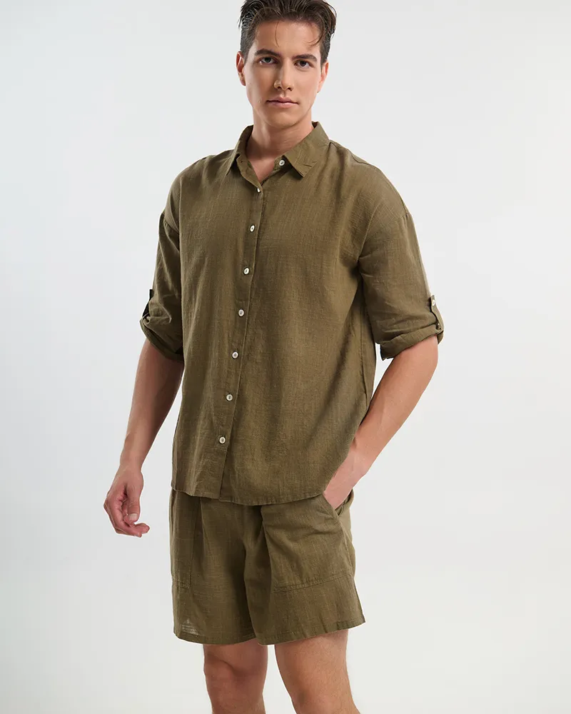 ΠΟΥΚΑΜΙΣΟ ΑΝΔΡΙΚΟ ΜΕ 3/4 ΜΑΝΙΚΙ XAKI M/L (100% COTTON SLUB) ΠΟΥΚΑΜΙΣΟ ΑΝΔΡΙΚΟ ΜΕ 3/4 ΜΑΝΙΚΙ XAKI M/L (100% COTTON SLUB)