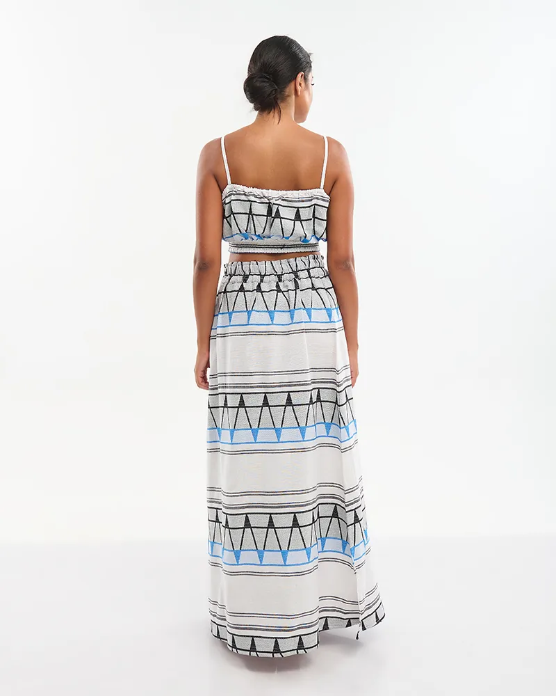 S/2 ΚΟΝΤΟ ΤΟΠ ΚΑΙ ΦΟΥΣΤΑ ΜΑΚΡΙΑ ΣΕ ΛΕΥΚΌ/ΜΠΛΕ/ΜΑΥΡΟ ONE SIZE (100% COTTON)