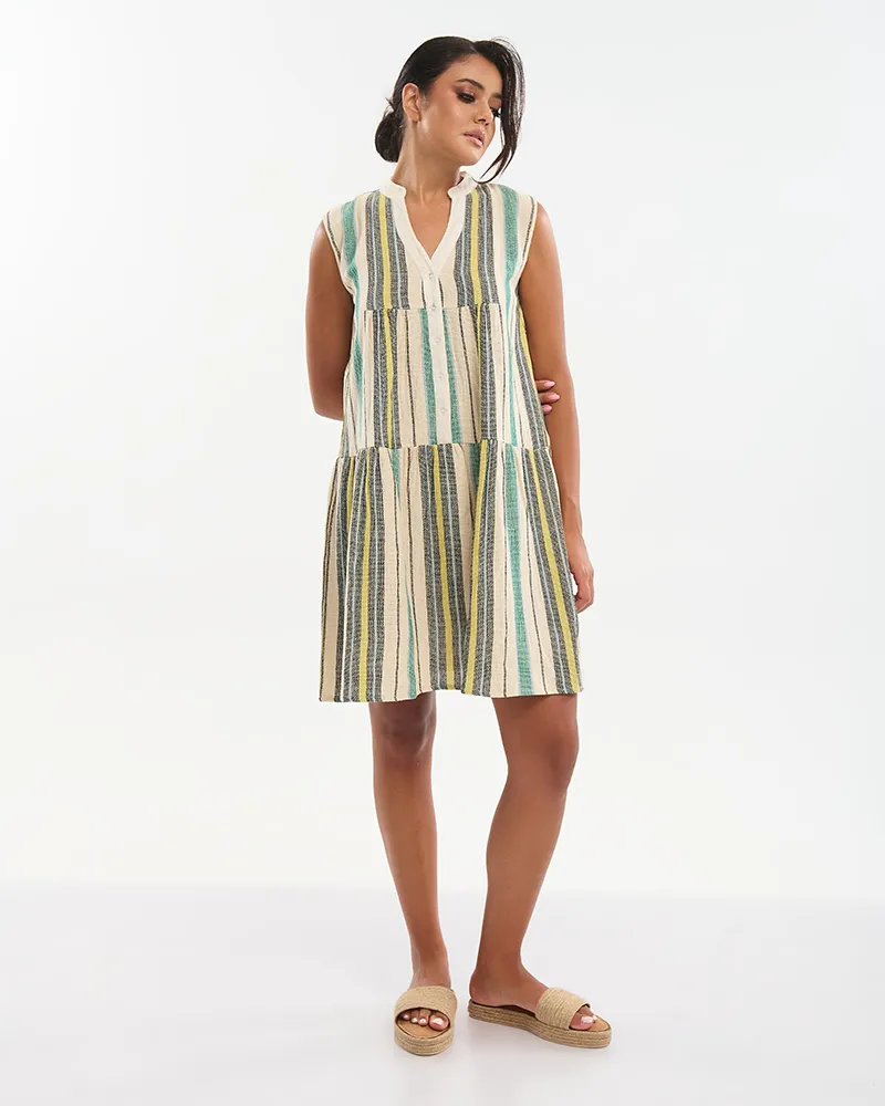 ΦΟΡΕΜΑ ΑΜΑΝΙΚΟ ΣΕ ΜΠΕΖ/ΠΡΆΣΙΝΟ/ΜΑΥΡΟ ΜΕ ΚΟΥΜΠΙΑ ONE SIZE (100% COTTON)