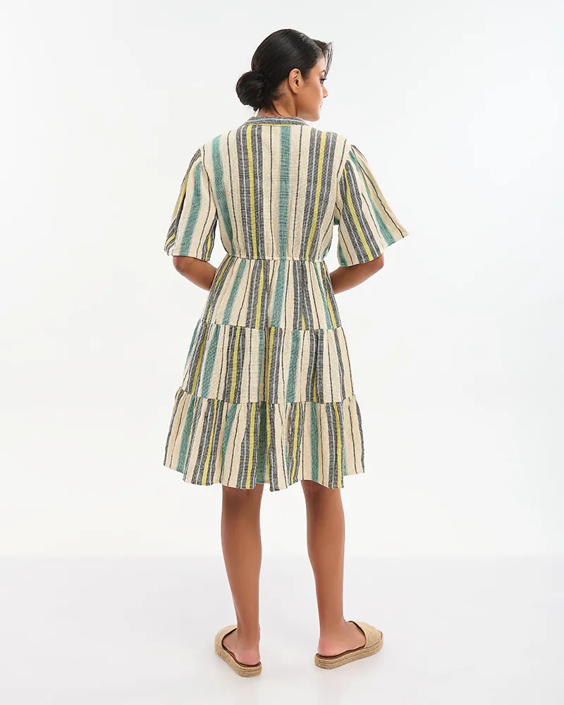 ΦΟΡΕΜΑ ΜΕ ΚΟΝΤΟ ΜΑΝΙΚΙ ΣΕ ΕΚΡΟΎ/ΜΑΥΡΟ/ΠΡΆΣΙΝΟ ONE SIZE (100% COTTON)