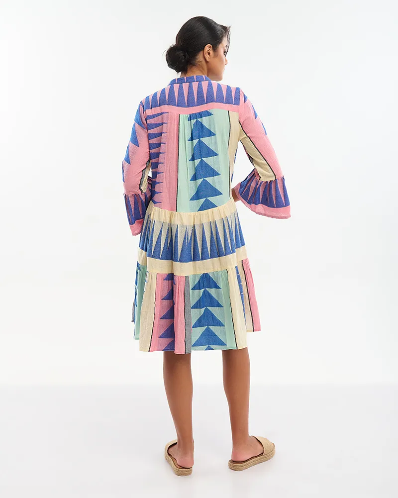 ΦΟΡΕΜΑ ΚΟΝΤΟ ΜΕ 3/4 ΜΑΝΙΚΙ ΣΕ ΡΟΖ /ΜΠΛΕ/ ΜΠΕΖ ONE SIZE (100% COTTON)