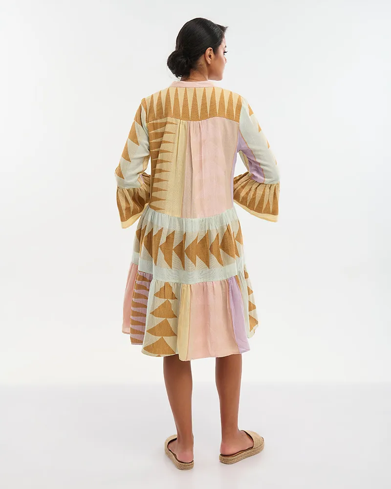 ΦΟΡΕΜΑ ΚΟΝΤΟ ΜΕ 3/4 ΜΑΝΙΚΙ ΣΕ ΠΑΣΤΕΛ ΧΡΩΜΑΤΑ ONE SIZE (100% COTTON)