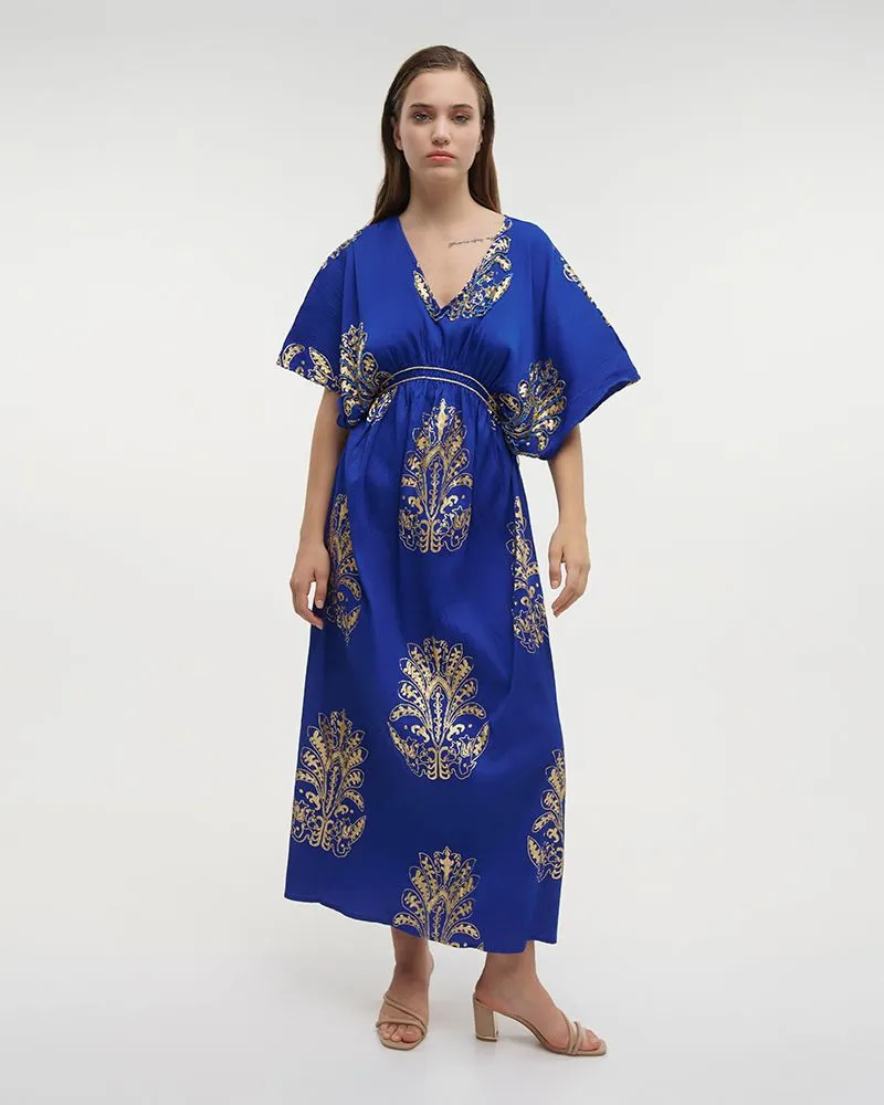 ΦΟΡΕΜΑ ΜΑΚΡΥ ΜΕ 3/4 ΜΑΝΙΚΙ ΜΠΛΕ ΜΕ ΚΕΝΤΗΤΕΣ ΛΕΠΤΟΜΕΡΕΙΕΣ ONE SIZE (100% POLYESTER) ΦΟΡΕΜΑ ΜΑΚΡΥ ΜΕ 3/4 ΜΑΝΙΚΙ ΜΠΛΕ ΜΕ ΚΕΝΤΗΤΕΣ ΛΕΠΤΟΜΕΡΕΙΕΣ ONE SIZE (100% POLYESTER)