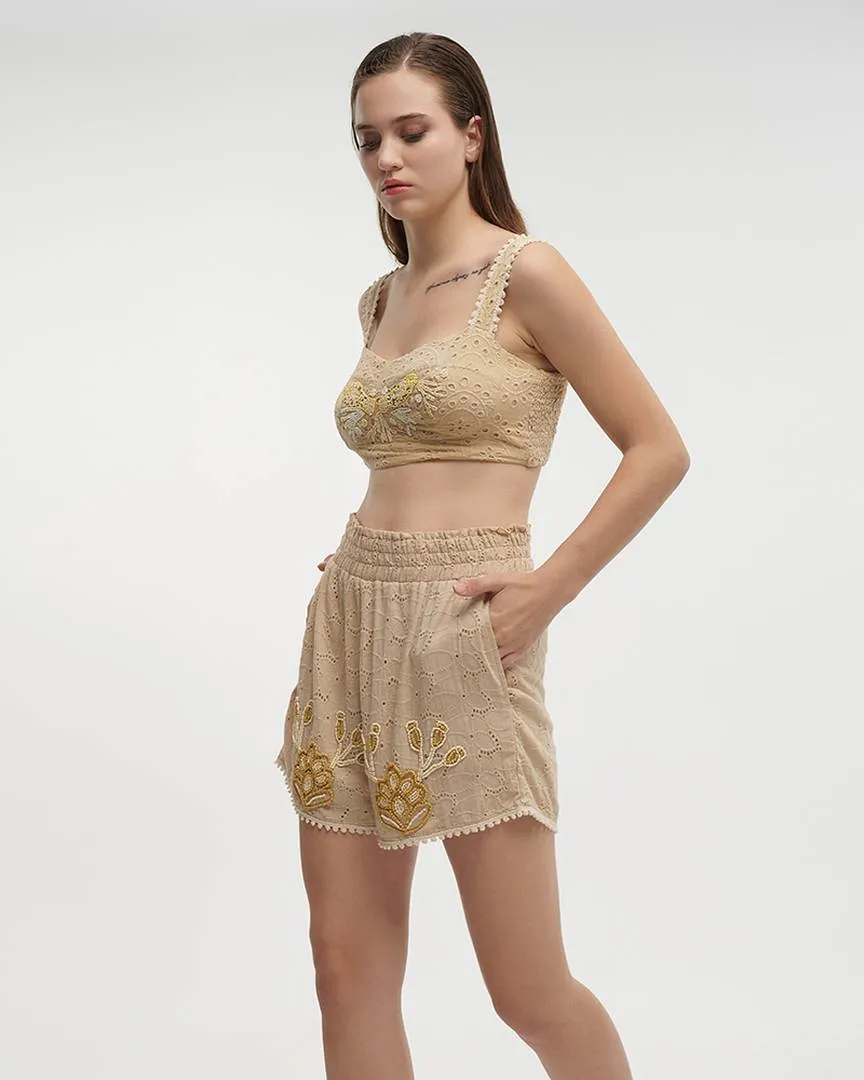 ΤΟΠ ΚΟΝΤΟ ΑΜΑΝΙΚΟ ΜΠΕΖ ΜΕ ΚΕΝΤΗΤΕΣ ΛΕΠΤΟΜΕΡΕΙΕΣ ONE SIZE (100% COTTON)