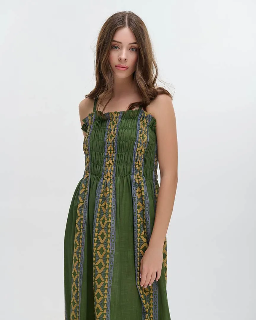 ΦΟΡΕΜΑ ΜΑΚΡΥ ΑΜΑΝΙΚΟ ΧΑΚΙ ΜΕ ΚΕΝΤΗΤΕΣ ΛΕΠΤΟΜΕΡΕΙΕΣ ONE SIZE (100% COTTON) ΦΟΡΕΜΑ ΜΑΚΡΥ ΑΜΑΝΙΚΟ ΧΑΚΙ ΜΕ ΚΕΝΤΗΤΕΣ ΛΕΠΤΟΜΕΡΕΙΕΣ ONE SIZE (100% COTTON)